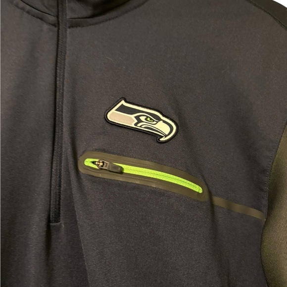 Nike Seattle Seahawks 1/4 Zip Dri-FIT Pullover Navy- Size Large - Picture 2 of 5